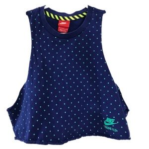 Nike Blue Track & Field Cropped Dropped Armhole Muscle Tank